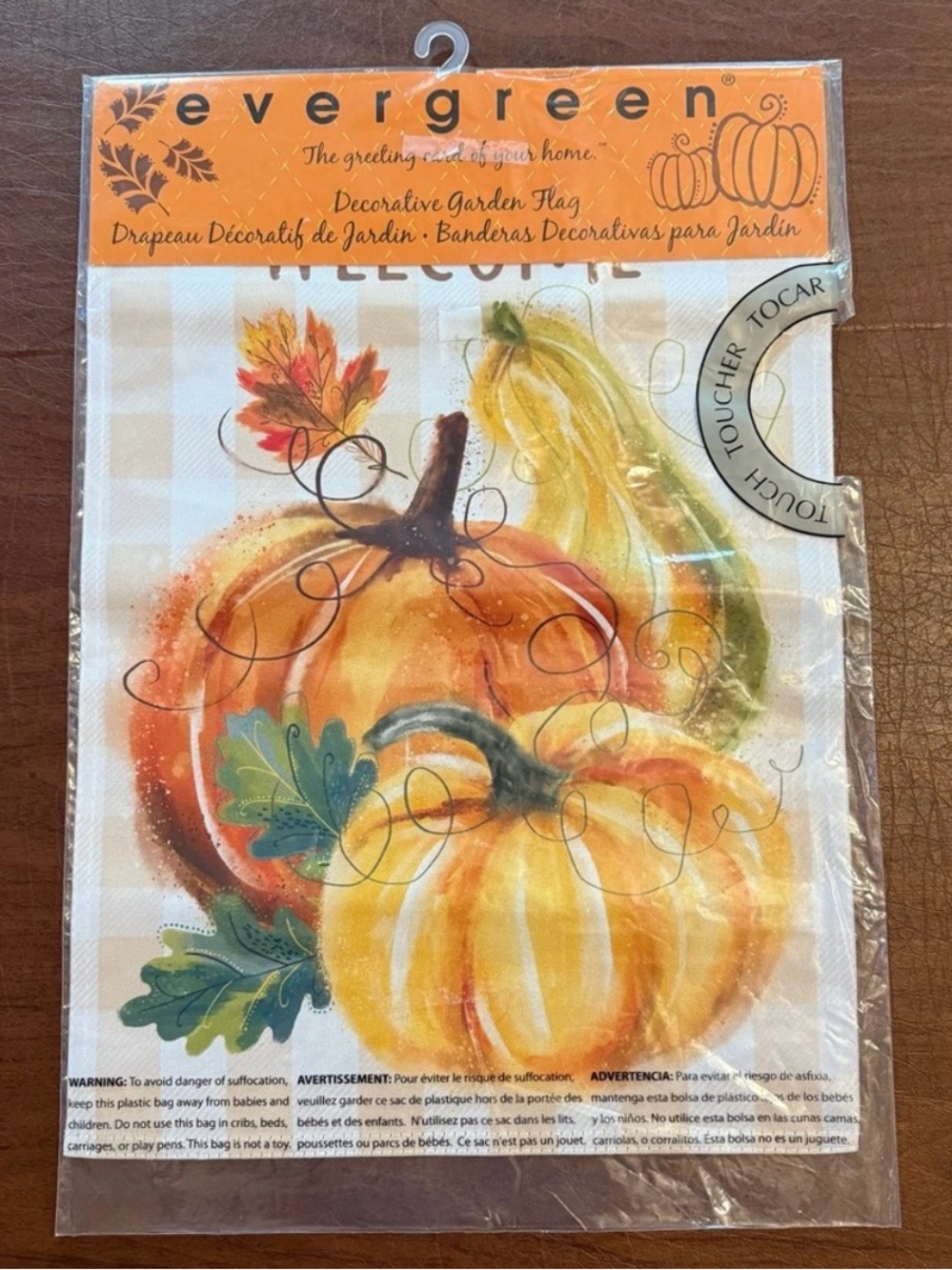 Evergreen NWT Welcome Fall Orange Pumpkins Two-Sided Decorative Garden Flag